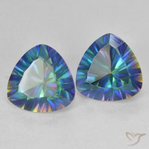 Pedras preciosas de Quartzo Místico Multicolorido natural de 3.60 ct, Trilhão, VVS-VS