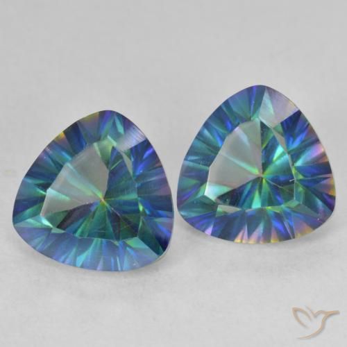Pedras preciosas de Quartzo Místico Multicolorido natural de 3.65 ct, Trilhão, VVS-VS