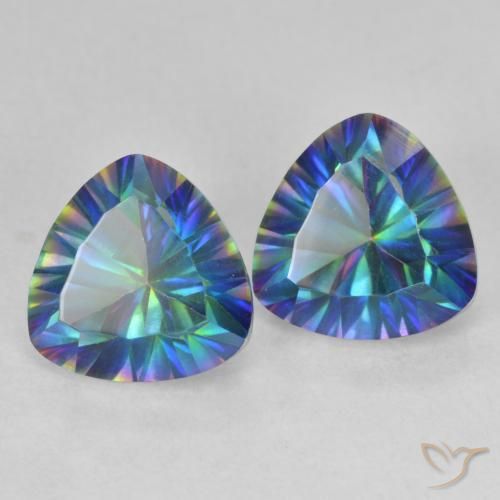 Pedras preciosas de Quartzo Místico Multicolorido natural de 3.60 ct, Trilhão, VVS-VS
