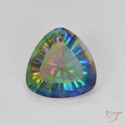1.26ct Natural Multicolorido Quartzo Místico, Trilhão, VVS-VS