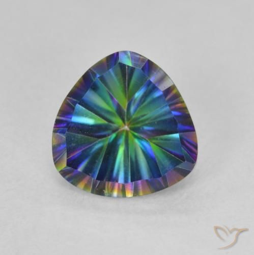 1.59ct Natural Multicolorido Quartzo Místico, Trilhão, VVS-VS