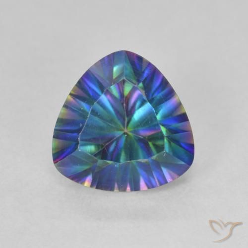 1.87ct Natural Multicolorido Quartzo Místico, Trilhão, VVS-VS