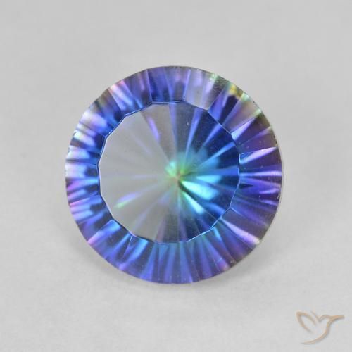 Quartzo Místico Multicolorido Natural 3.19ct, Redondo, VVS-VS