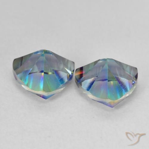 Pedras preciosas de Quartzo Místico Multicolorido natural de 2.28 ct, Trilhão, VVS-VS