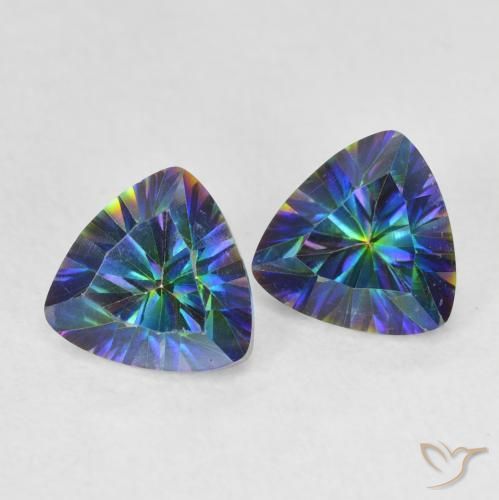 Pedras preciosas de Quartzo Místico Multicolorido natural de 1.46 ct, Trilhão, VVS-VS