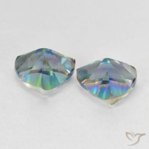Pedras preciosas de Quartzo Místico Multicolorido natural de 1.46 ct, Trilhão, VVS-VS