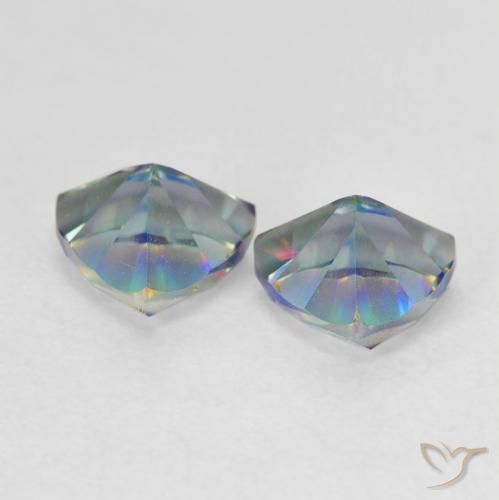 Pedras preciosas de Quartzo Místico Multicolorido natural de 1.41 ct, Trilhão, VVS-VS