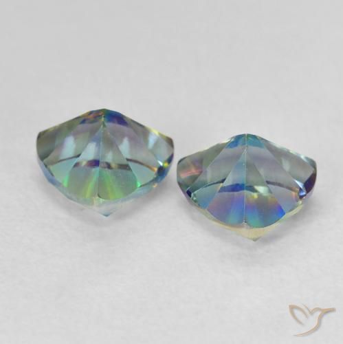 Pedras preciosas de Quartzo Místico Multicolorido natural de 1.42 ct, Trilhão, VVS-VS