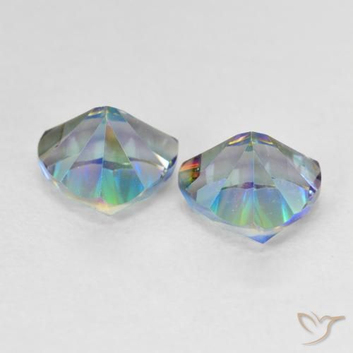 Pedras preciosas de Quartzo Místico Multicolorido natural de 2.14 ct, Trilhão, VVS-VS