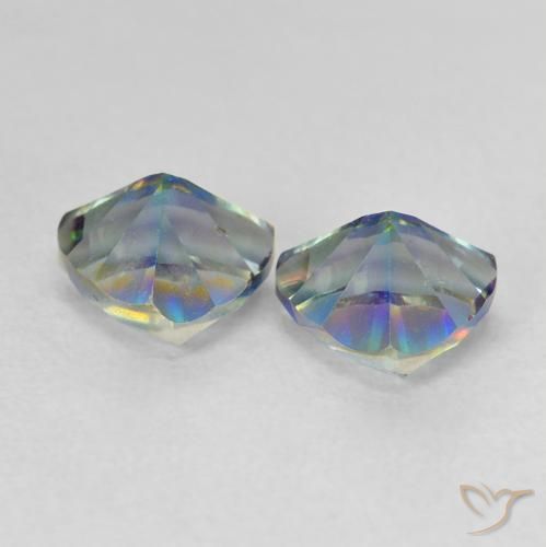 Pedras preciosas de Quartzo Místico Multicolorido natural de 1.45 ct, Trilhão, VVS-VS
