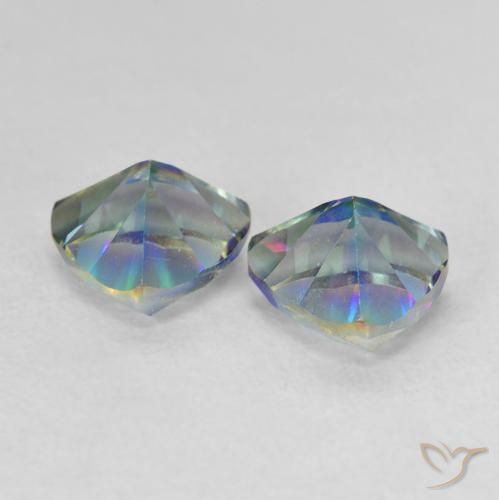 Pedras preciosas de quartzo místico multicolorido natural de 1,44 ct, trillion, VVS-VS
