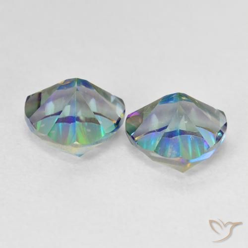 Pedras preciosas de Quartzo Místico Multicolorido natural de 2.25 ct, Trilhão, VVS-VS