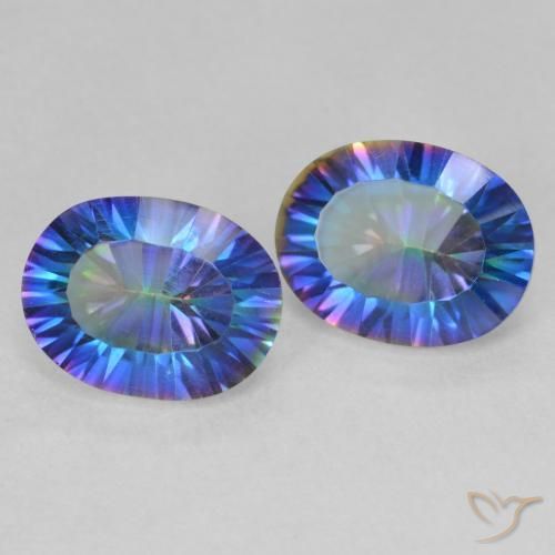Pedras preciosas de Quartzo Místico Multicolorido natural de 3.46 ct, oval, VVS-VS