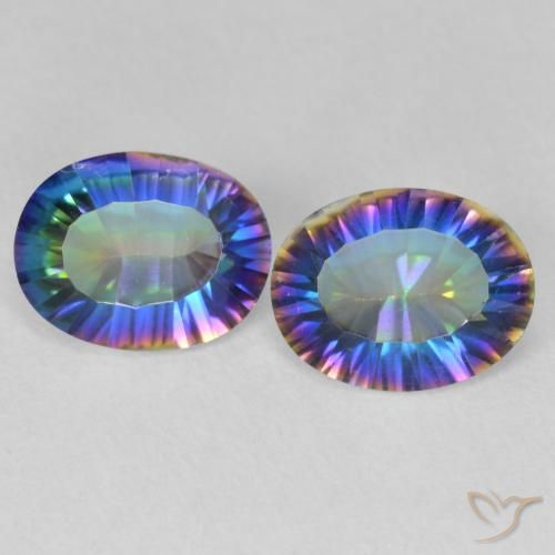 3.00ctw Natural Multicolorido Quartzo Místico, oval, VVS-VS
