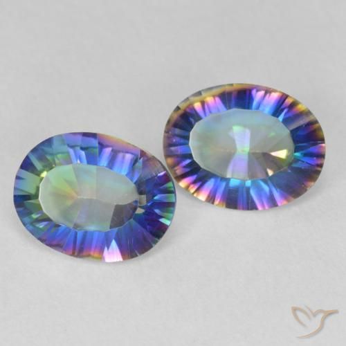 Pedras preciosas de Quartzo Místico Multicolorido natural de 3.00 ct, oval, VVS-VS