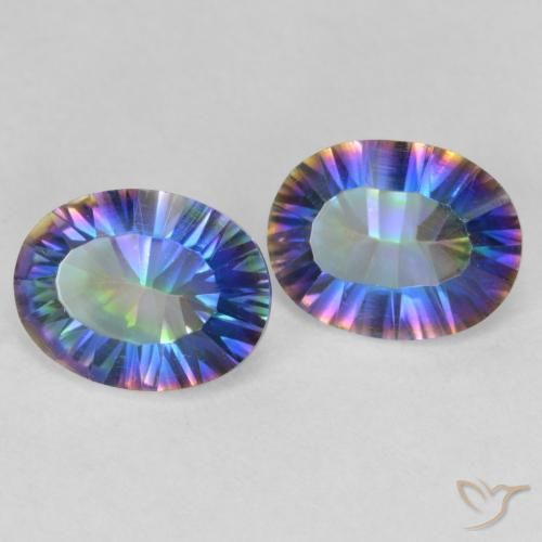 Pedras preciosas de Quartzo Místico Multicolorido natural de 3.30 ct, oval, VVS-VS