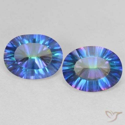3.39ctw Natural Multicolorido Quartzo Místico, oval, VVS-VS