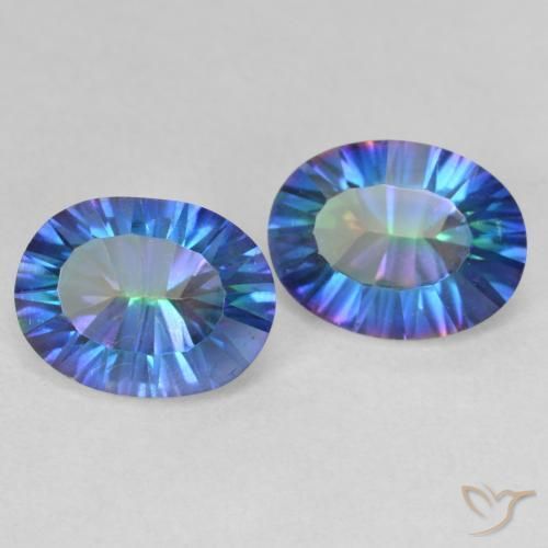 Pedras preciosas de Quartzo Místico Multicolorido natural de 3.39 ct, oval, VVS-VS