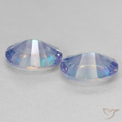 Pedras preciosas de Quartzo Místico Multicolorido natural de 3.39 ct, oval, VVS-VS