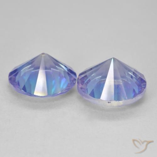 Pedras preciosas de Quartzo Místico Multicolorido natural de 6.19 ct, Redondo, VVS