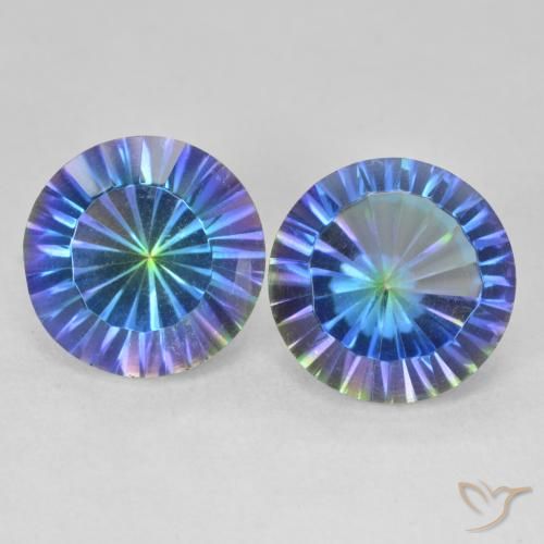 7.14ctw Natural Multicolorido Quartzo Místico, Redondo, VVS-VS