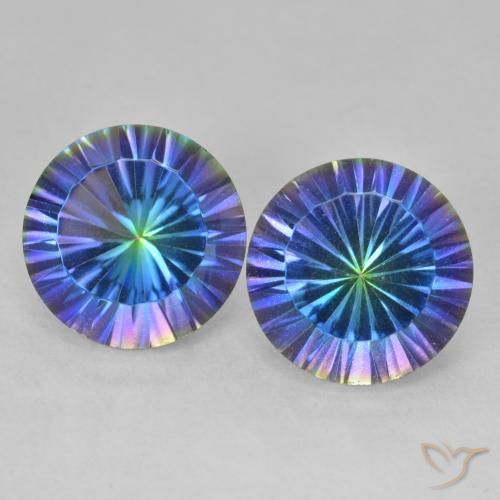 7.42ctw Natural Multicolorido Quartzo Místico, Redondo, VVS