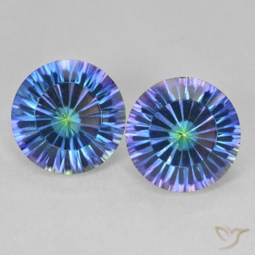 7.02ctw Natural Multicolorido Quartzo Místico, Redondo, VVS-VS