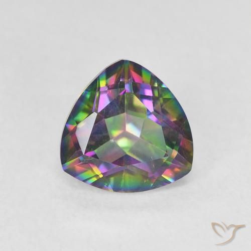 1.11ct Natural Multicolorido Quartzo Místico, Trilhão, VVS