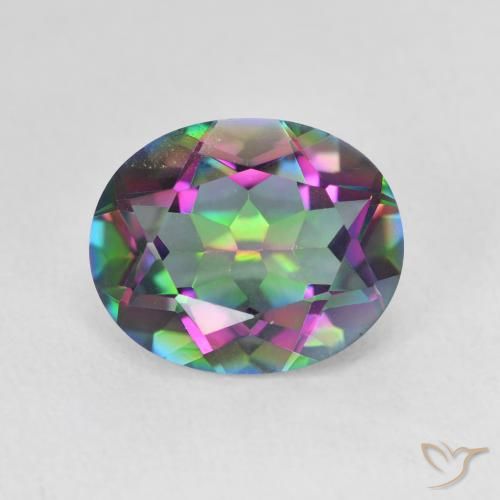 3.60ct Natural Multicolorido Quartzo Místico, oval, VVS