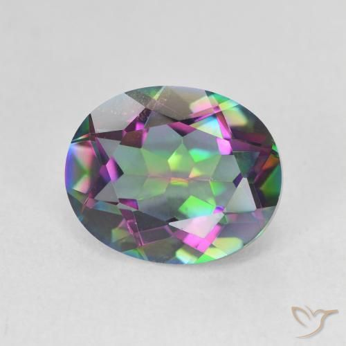Quartzo Místico Multicolorido Natural 3.60ct, oval, VVS