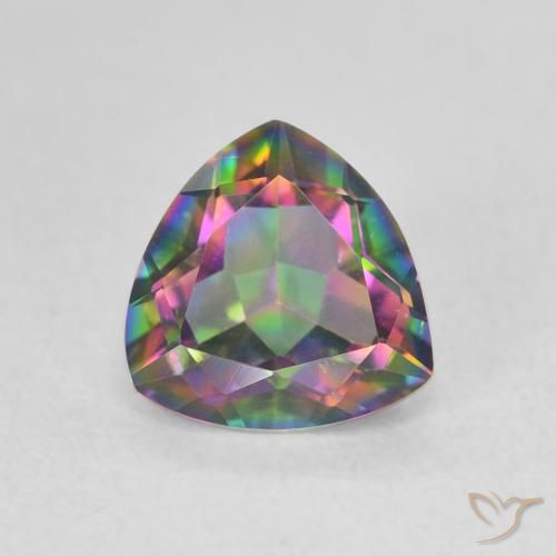 1.14ct Natural Multicolorido Quartzo Místico, Trilhão, VVS