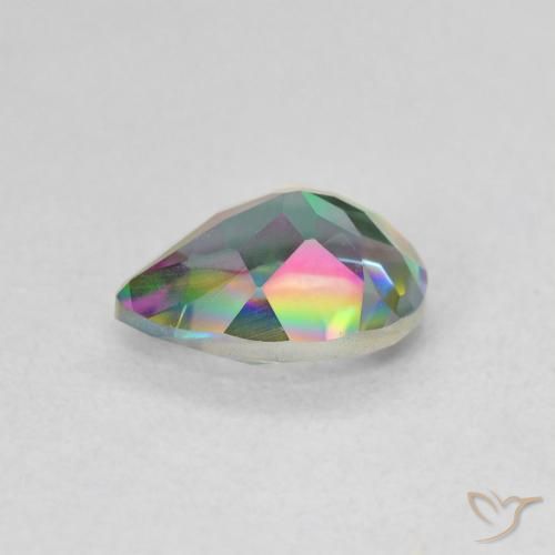 Quartzo Místico Multicolorido Natural 1.08ct, Formato de pêra, VVS
