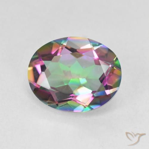 2.84ct Natural Multicolorido Quartzo Místico, oval, VVS