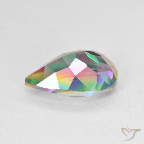 Quartzo Místico Multicolorido Natural 2.96ct, Formato de pêra, VVS-VS