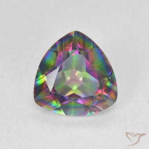 1.04ct Natural Multicolorido Quartzo Místico, Trilhão, VVS