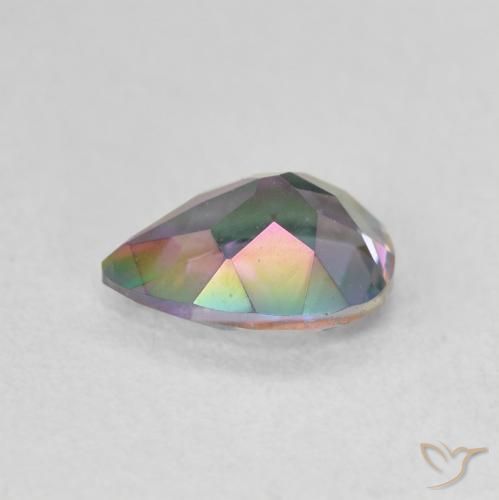 Quartzo Místico Multicolorido Natural 0.98ct, Formato de pêra, VVS