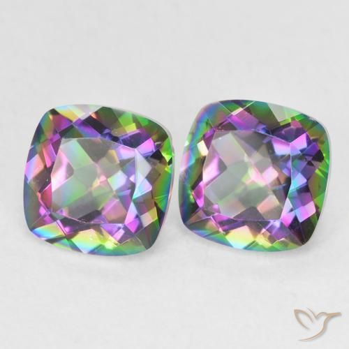 Pedras preciosas de Quartzo Místico Multicolorido natural de 2.78 ct, Almofada, VVS