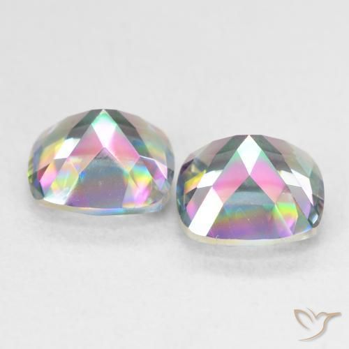 Pedras preciosas de Quartzo Místico Multicolorido natural de 2.75 ct, Almofada, VVS