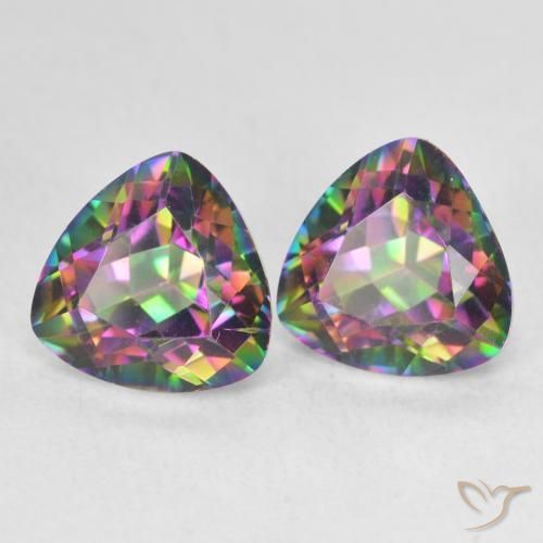 Pedras preciosas de Quartzo Místico Multicolorido natural de 3.83 ct, Trilhão, VVS