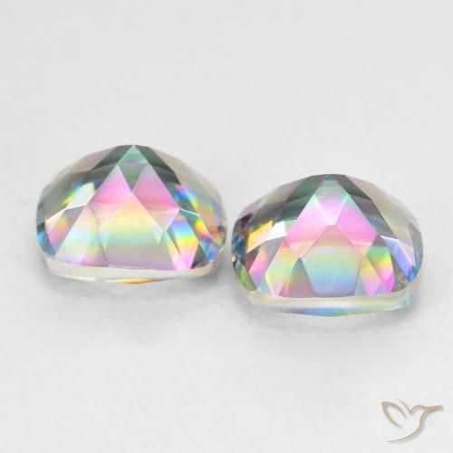 Pedras preciosas de Quartzo Místico Multicolorido natural de 2.82 ct, Almofada, VVS