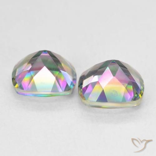 Pedras preciosas de Quartzo Místico Multicolorido natural de 2.77 ct, Almofada, VVS