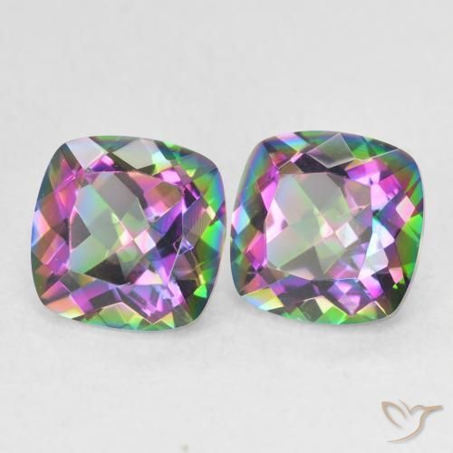 Pedras preciosas de Quartzo Místico Multicolorido natural de 2.76 ct, Almofada, VVS