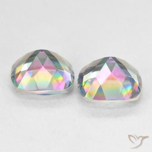 Pedras preciosas de Quartzo Místico Multicolorido natural de 2.74 ct, Almofada, VVS
