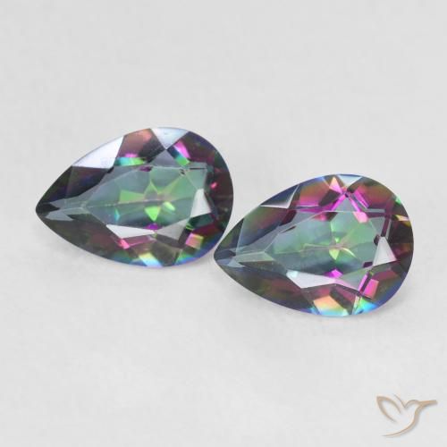 1.25ctw Natural Multicolorido Quartzo Místico, Formato de pêra, VVS