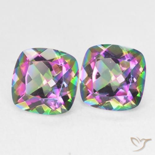 Pedras preciosas de Quartzo Místico Multicolorido natural de 2.79 ct, Almofada, VVS
