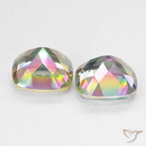 Pedras preciosas de Quartzo Místico Multicolorido natural de 2.79 ct, Almofada, VVS