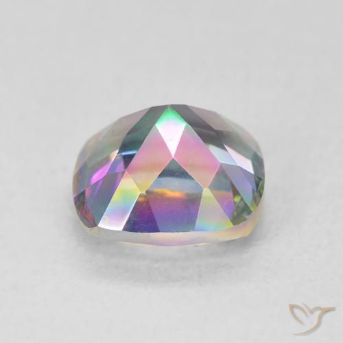 Quartzo Místico Multicolorido Natural 1.42ct, Almofada cortada, VVS