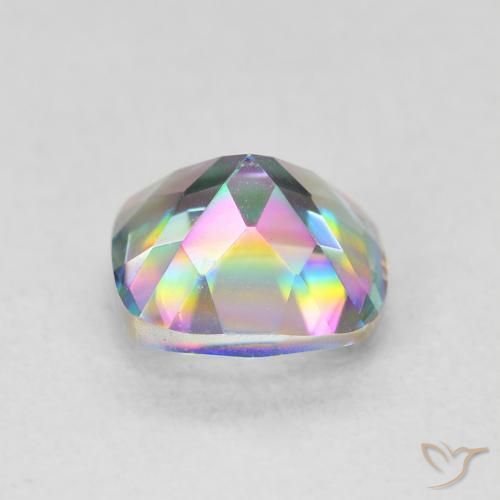 Quartzo Místico Multicolorido Natural 1.40ct, Almofada, VVS