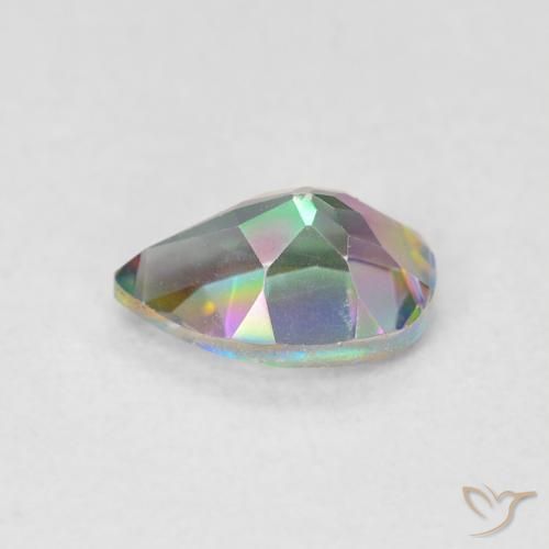 Quartzo Místico Multicolorido Natural 0.66ct, Formato de pêra, VS