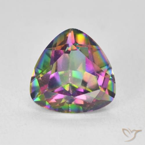 2.62ct Natural Multicolorido Quartzo Místico, Trilhão, VS